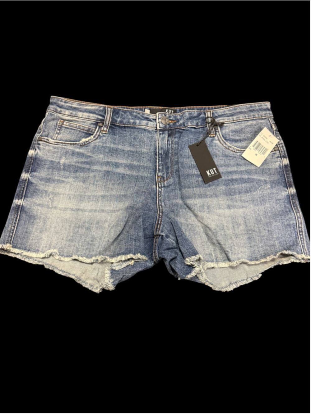 Women's KUT from the Kloth Blue Gidget Fray Jean Shorts Size 16